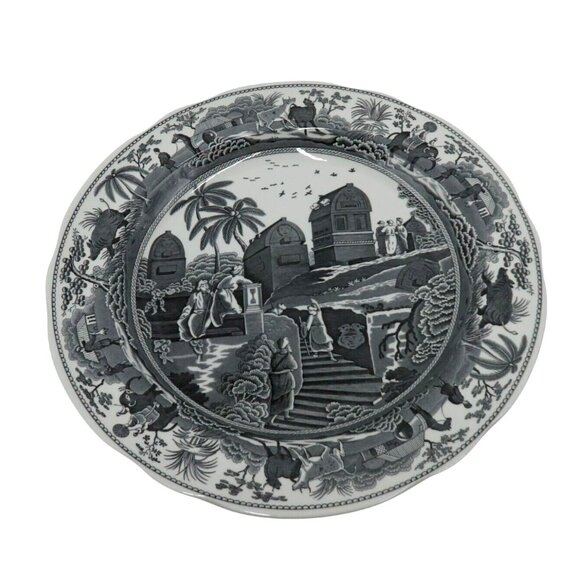 SPODE Archive Collection Traditions Series CARAMANIAN Plate Black and White - Picture 3 of 10